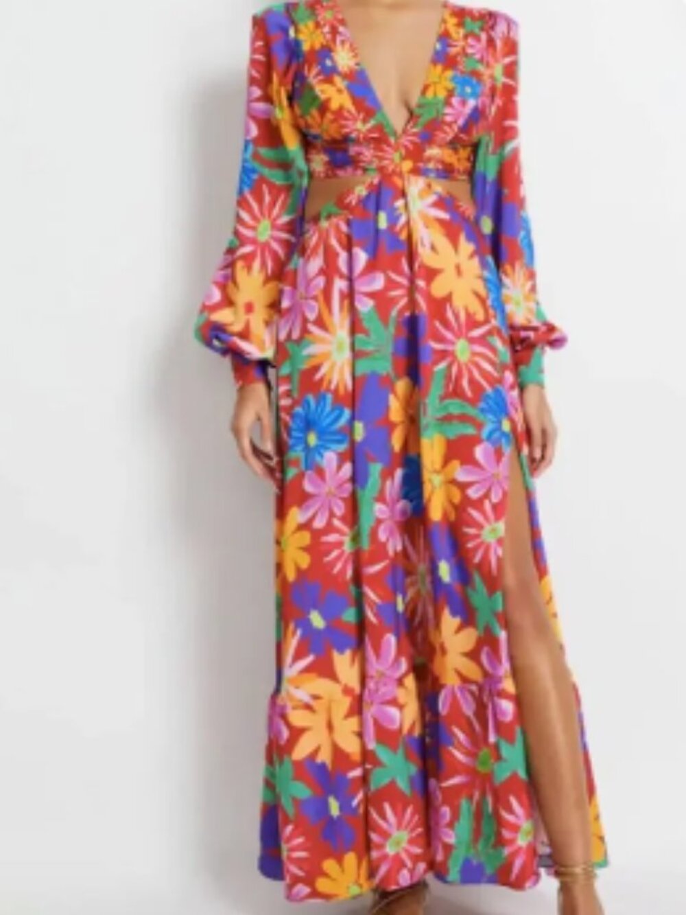 PatBO Aster Cutout Maxi Dress – Medium  – Stunning Floral Print – Made in Brazil